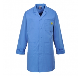 CAMICE ESD ANTISTATICO TESSUTO ESTERNO : 65% POLIESTERE, 34% COTONE,  210G.TG.XS AZZURRO Colore Azzurro