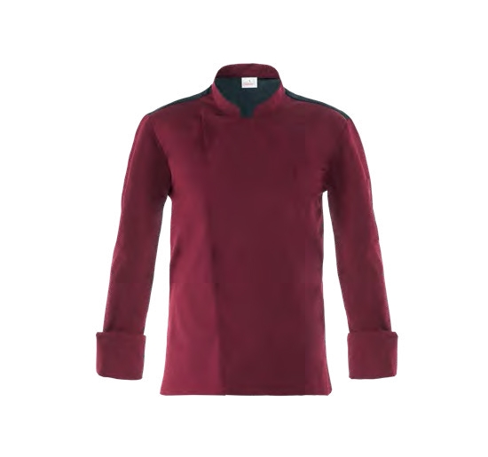 GIACCA CHEF RAUL 65% POLIESTERE 35% COTONE PESO 200 G/M�. TG.S BORDEAUX Colore Bordeaux