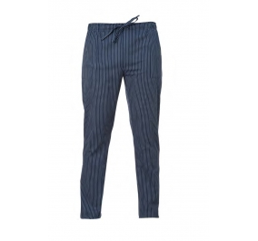 PANTALONE ENRICO  70% COTONE E 30% POLIESTERE, PESO 145 G/M� TG.XS GESSATO BLU Colore Gessato blu