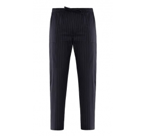 PANTALONE ENRICO  RIGATO 100% COTONE, PESO 145 G/M� TG.XS RIGATO NERO Colore Rigato nero