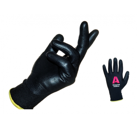 GUANTI VERTIGO BLACK NIT C&G 1 IN MAGLIA DI POLIAMMIDE NERO CON PALMO E PUNTA DELLE DITA RIVESTITI IN NITRILE FOAM TG.8