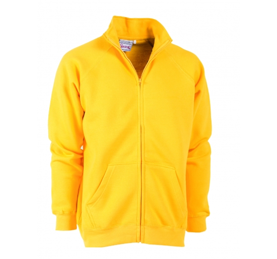 FELPA ZIP TOTALE COTONE 65% E POLIESTERE 35%, PERSO 290 GR.TG.S BIANCO Colore Bianco