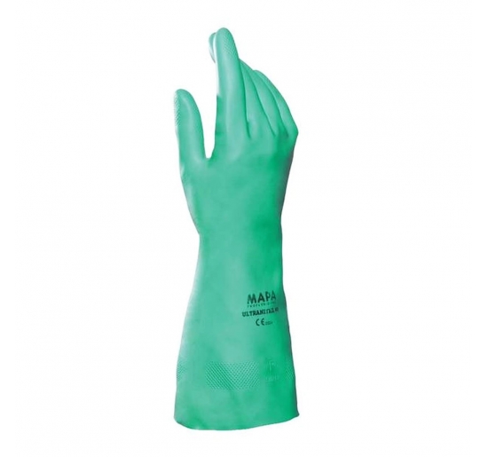 GUANTI ULTRANITRIL 492 IN NITRILE VERDE GARANTITO SENZA SILICONE, SUPERFICIE ESTERNA CON RILIEVO ANTISCIVOLO ZIGRINATO SU PALMO 