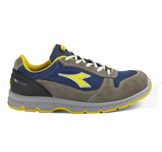 SCARPA RUN TEXT LOW S1P IN VITELLO SCAMOSCIATO E TESSUTO RETE GRIGIO TG.40