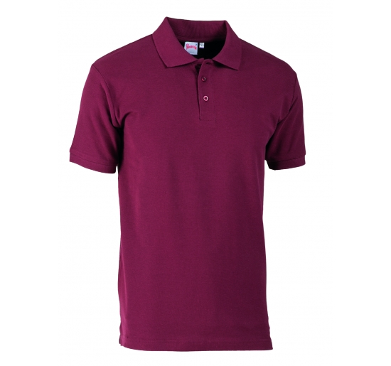 POLO PIQUET PREMIUM 100% COTONE PIQUET, PESO 200 GR. TG.M BORDEAUX Colore Bordeaux