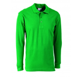 POLO PIQUET PREMIUM MANICA LUNGA 100% COTONE PIQUET, PESO 200 GR. TG.L VERDE Colore Verde