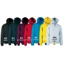 FELPA CAPPUCCIO E ZIP COTONE 65% E POLIESTERE 35%, PERSO 290 GR.TG.3XL BLU Colore Blu