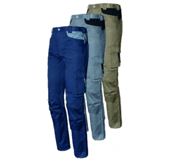 PANTALONE STRETCH 260 G/M2, 97% COTONE, 3% SPANDEX TG.M BLU Colore Blu