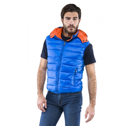 GILET EXPO 100% NYLON, IMBOTTITURA: 140 GR/M2 TG.L ROYAL/ARANCIO Colore Royal/arancio