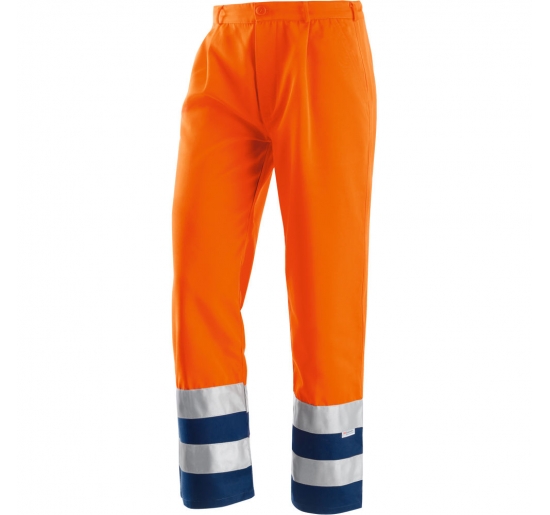 PANTALONE REFLEX BICOLORE ALTA VISIBILIT� IN 60% COTONE - 40% POLIESTERE. 240 G/M2, TG.48 ARANCIO/BLU Colore Arancio Blu