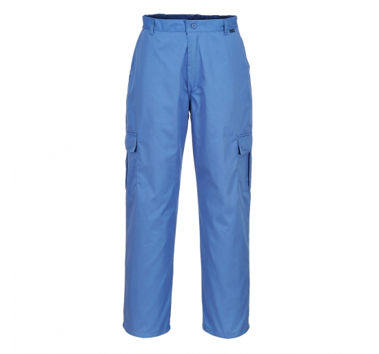 PANTALONE ESD ANTISTATICO TESSUTO ESTERNO : 65% POLIESTERE, 34% COTONE, 210G.TG.M AZZURRO Colore Azzurro