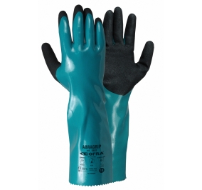 GUANTI ABRAGRIP IN NITRILE CHE NE MIGLIORA LA PERFORMANCE DI IMPERMEABILIT�', INTERNO FODERATO IN NYLON, TG.10