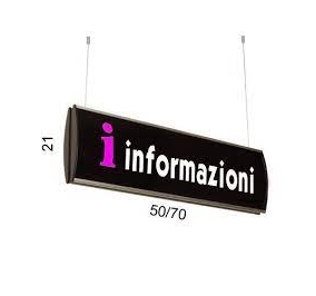 TARGA SOSPESA A SOFFITTO LINEA ARKOS CM.15X70