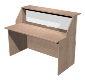 MODULO RECEPTION LINEARE CON FIANCHI DI SEPARAZ.CM.140X76,1X117H CILIEGIO/BIANCO Colore CILIEGIO/BIANCO