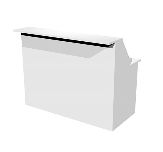 MODULO RECEPTION LINEARE CON FIANCHI DI SEPARAZ.CM.140X76,1X117H BIANCO Colore BIANCO