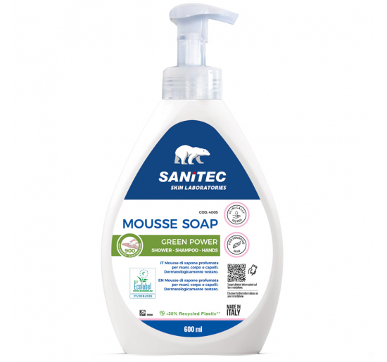 MOUSSE SOAP GREEN POWER 600 ML.