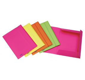 CARTELLE PPL NEON 3 LEMBI C/ELASTICO 23X33 4 COLORI ASSORTITI