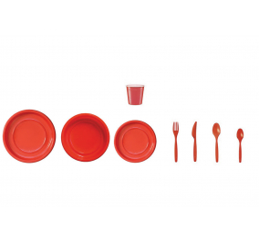 STOVIGLIE RIUTILIZZABILI COLORATE Rosso Descrizione Piatti piani DOPLA Colore Rosso