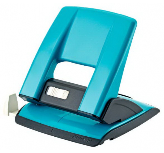 PERFORATORE IN LINEA Perforatore a 2 fori in metallo con guida regolabile ed inserti in abs. Di robusta costruzione, consente di