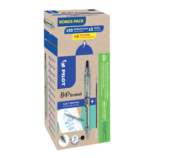 PENNA A SFERA B2P 1,6 ECOBALL CF.10+SET3 REFIL Nero PILOT Colore Nero