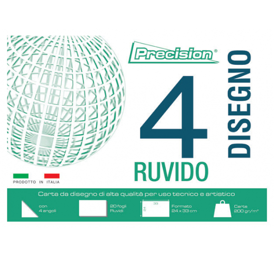 BLOCCHI DISEGNO PRECISION 4 Formato cm 33x48 Peso g 200 Fogli 20 Superficie Ruvido PRECISION