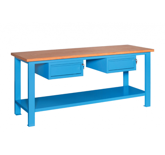 BANCHI DA LAVORO BP CON PIANO IN LEGNO Dimensioni cm 200x70x89H Modello BP 107/A 2