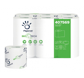 CARTA IGIENICA A DUE VELI E FASCETTATA BIO TECH N. strappi 165 Lunghezza rt. m 18,15 Note fascettata PAPERNET