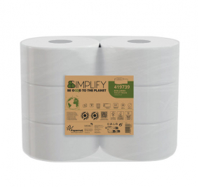 CARTA IGIENICA MINI E MAXI JUMBO SIMPLIFY N. strappi 557 Lunghezza rt. m 170 PAPERNET