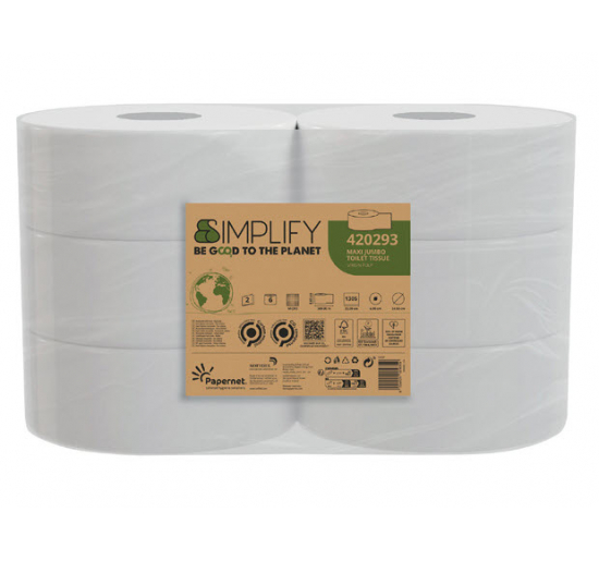 CARTA IGIENICA MINI E MAXI JUMBO SIMPLIFY N. strappi 1305 Lunghezza rt. m 300 PAPERNET