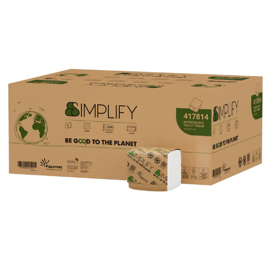 CARTA IGIENICA INTERFOGLIATA SIMPLIFY N fogli per cf. 224 Misure foglio  cm 21x11 PAPERNET