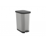 Pattumiera a pedale RIBO-  40 litri-  Silver-    cm 28,5x40x51,3H