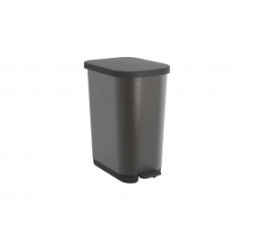 Pattumiera a pedale RIBO-  40 litri-  Grigio-    cm 28,5x40x51,3H