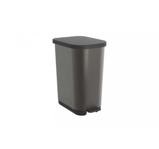 Pattumiera a pedale RIBO-  40 litri-  Grigio-    cm 28,5x40x51,3H