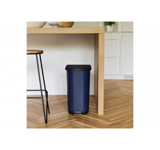 Pattumiera a pedale RIBO-  40 litri-  Blu-    cm 28,5x40x51,3H