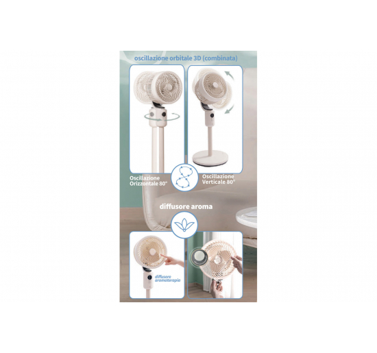 VENTILATORE PIANTANA ORBITALE TELECOM ORBITAL 3D-    26 Ø x 103,5 cm (h max)