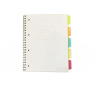 BLOCCO SPIRALATO  FLUO-  5 assortiti-  fg.-  70-  g-  80-  Formato-  cm 21x16,3 (A5)-Microperforato-  Rig.-  1 rigo