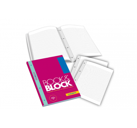Raccoglitore ricambi rinforzati  BOOK&BLOCK-  Formato-  A4-  Rigatura-  1 R-  N. fogli-  40