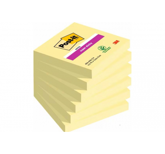 Foglietti Post-it® super sticky con Confezionamento Singolo-  Giallo-  Formato-  mm 76x76