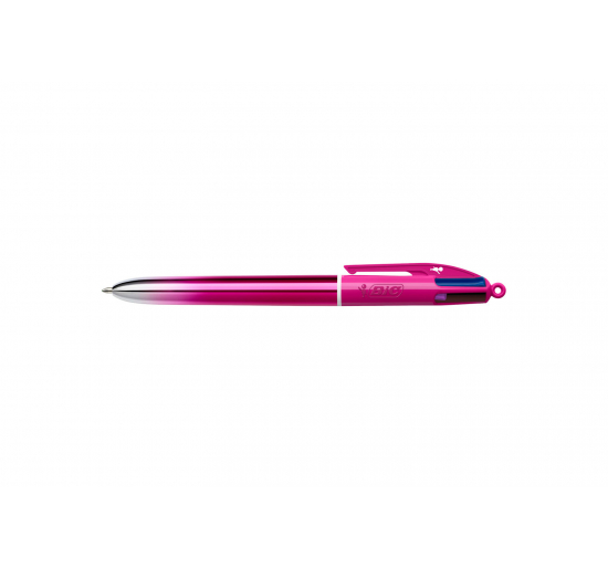 Penna a sfera 4 Colours Smooth-  Blu-nero-rosso-viola-  Punta-  mm 1,0-  Colore fusto-  Fucsia gradient metallizzato