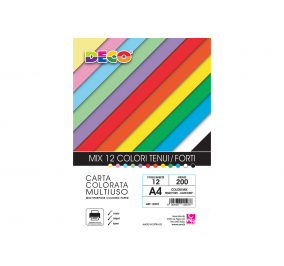 Carta Colorata Multiuso DECO-  Formato-  cm 21x29,7-  Peso-  g 200