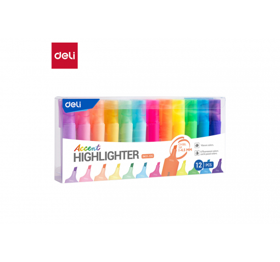 DESK SET 12 EVIDENZIATORI DELILIGHT-  Colori assortiti