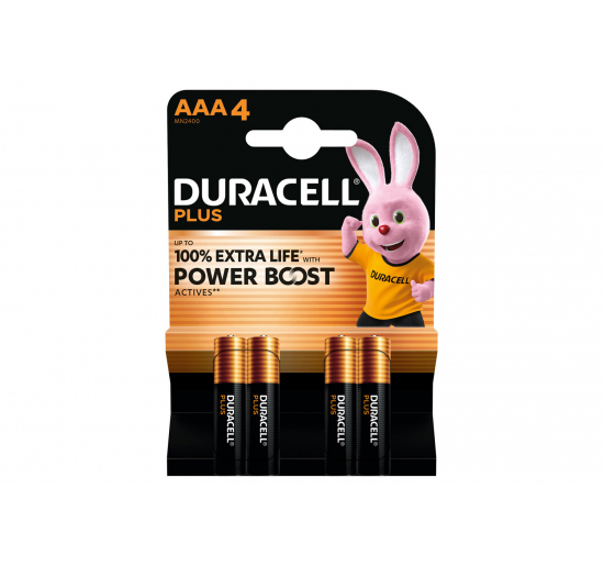PILE ALCALINE DURACELL PLUS-Ministilo - AAA-  N. pile-  4