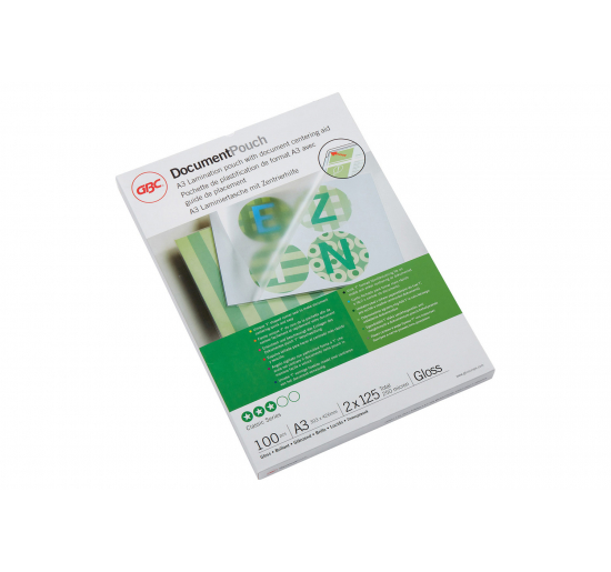 BUSTE PLASTIFICANTI GBC-  Formato-  mm 297x420 (A3)-  Spessore per lato-  µ 75