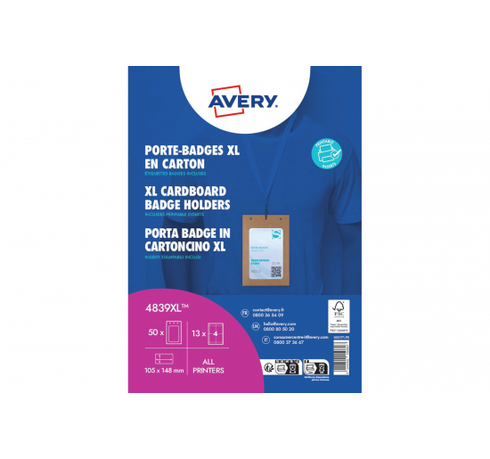 Porta Badge A6 in cartoncino 4839XL