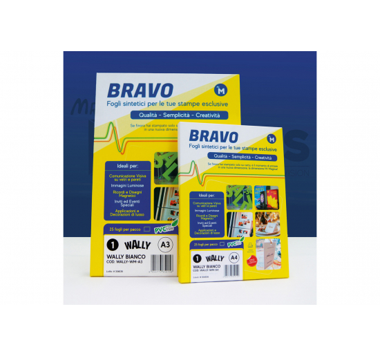 FOGLI CON NANOVENTOSE WALLY -  Bianco-  Formato-  A3-  spess. μm-  190
