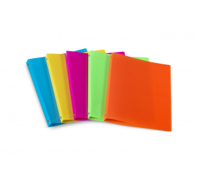 COPERTINA A 4 ANELLI FLUO D16-  Confezione-  10 pezzi da 5 colori assortiti