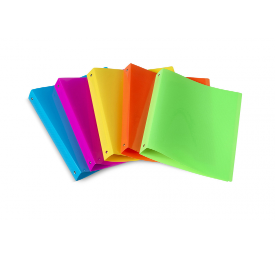 COPERTINA A 4 ANELLI FLUO D30-  Confezione-  10 pezzi da 5 colori assortiti