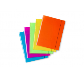 CARTELLE PPL FLUO 3 LEMBI  CON ELASTICO-  Formato utile-  cm 25x35