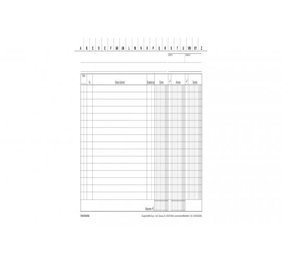 Scheda Dare-Avere-Saldo-  Formato-  cm 14,8x21