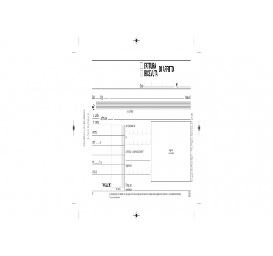 Ricevute - Fatture di affitto-  Formato-  cm 32,5x25,5